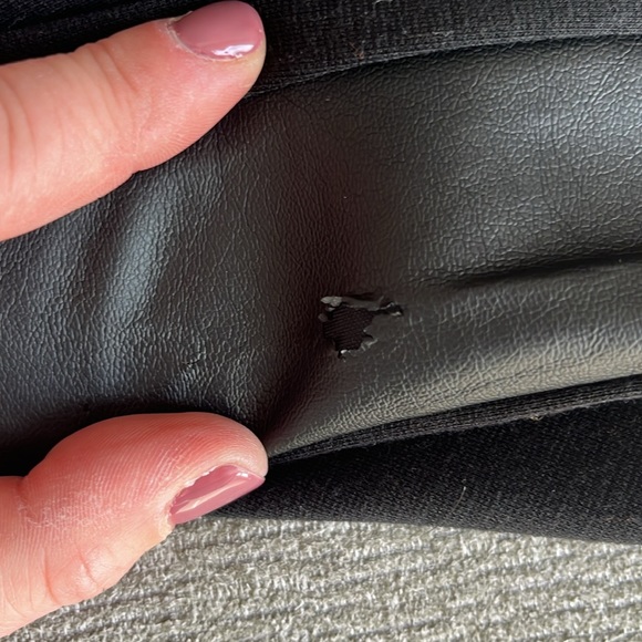 Spanx assets black legging with faux leather stripe size xl item 07-05 - Picture 11 of 12